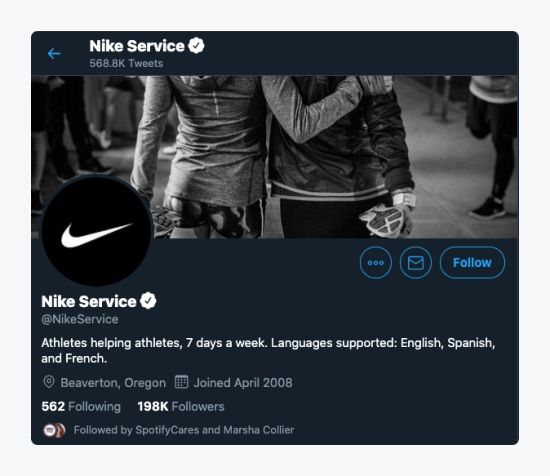 Social Customer Service Nike
