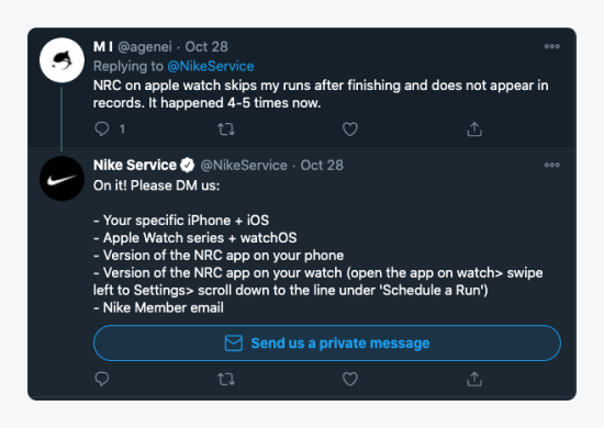 Social Customer Service Nike