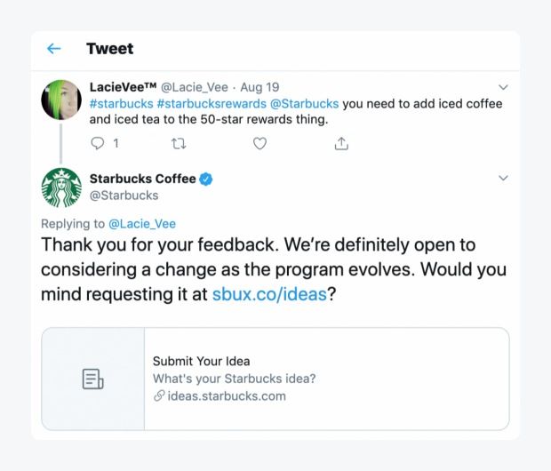 Social Customer Service Starbucks