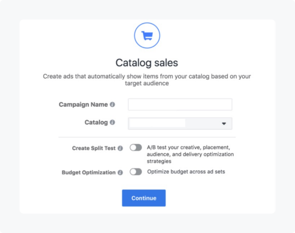 Facebook New Campaign Catalog Sales