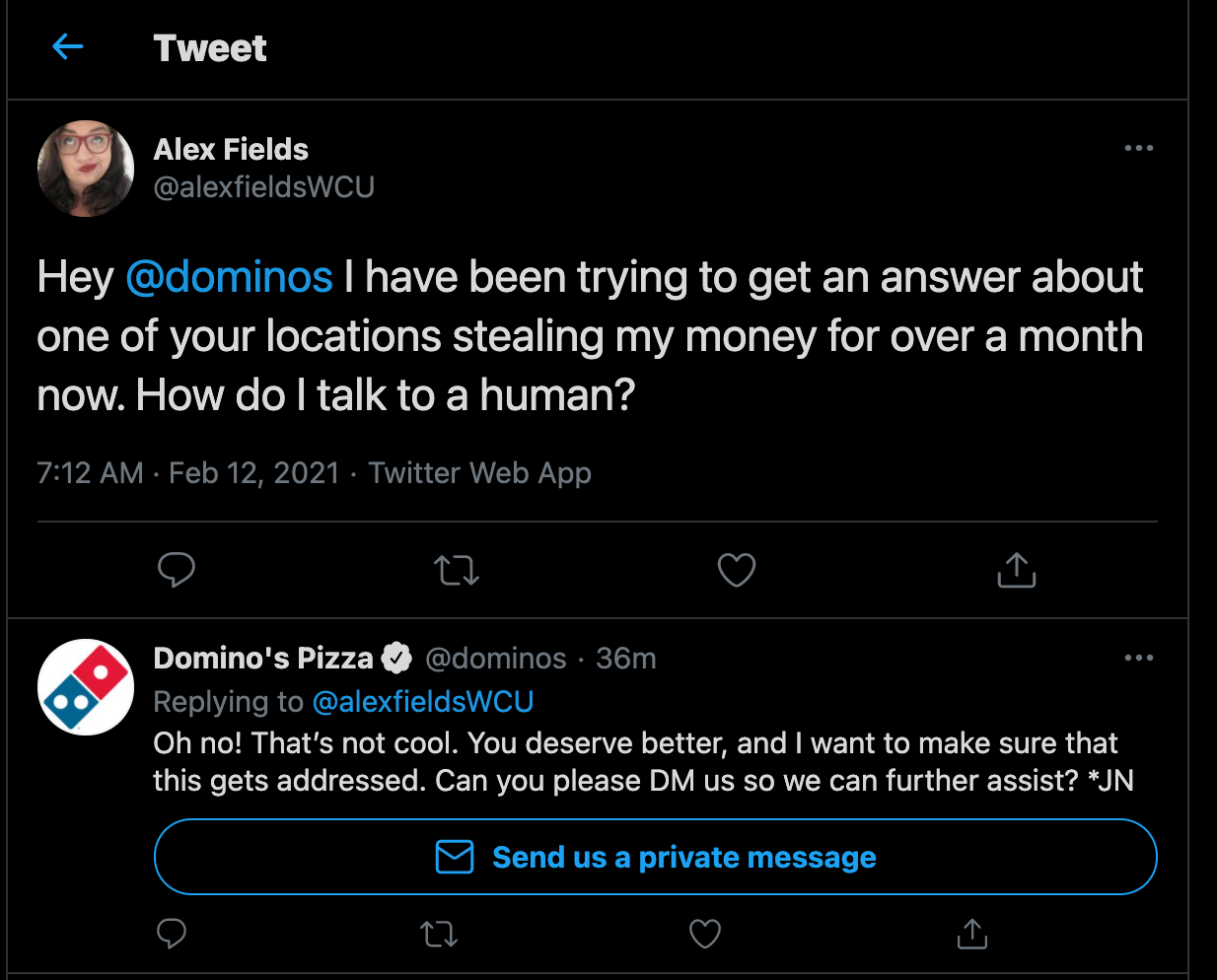  Dominos Customer Service Twitter