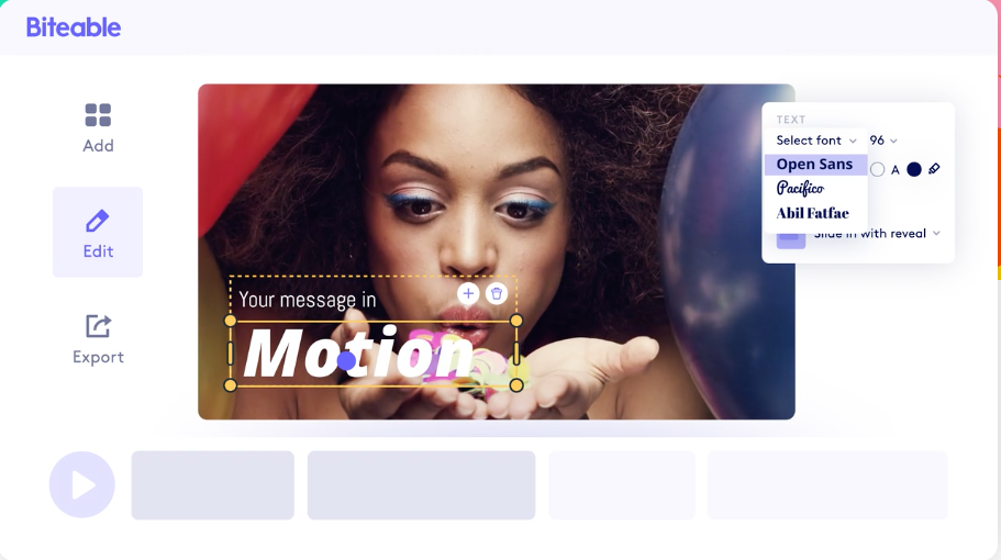 Biteable video editing software