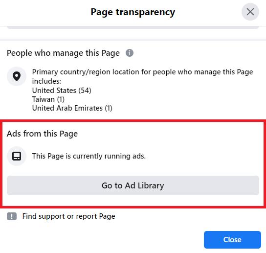 Page Transparency Facebook
