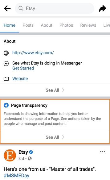 Page Transparency Facebook