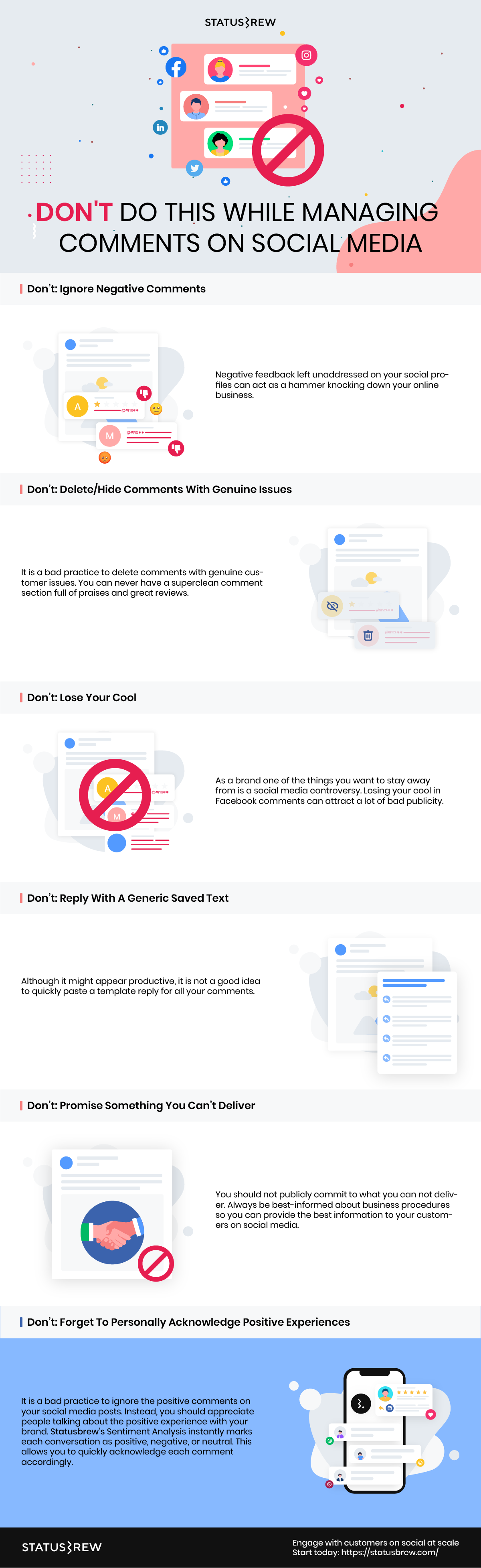 How to deal with comments on social media Infographic