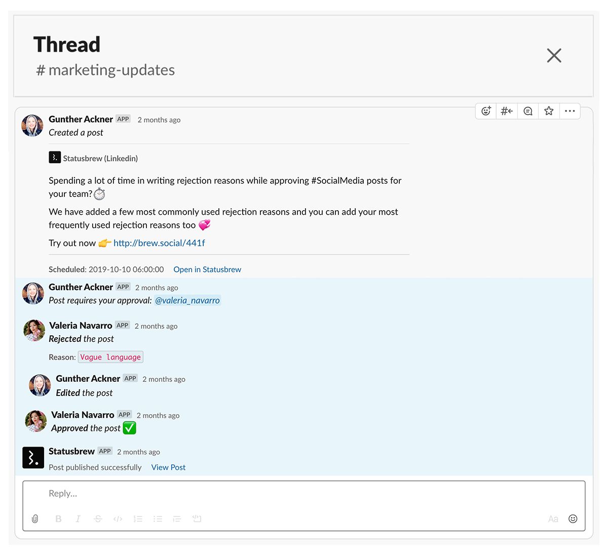 Statusbrew Content Approval Workflows