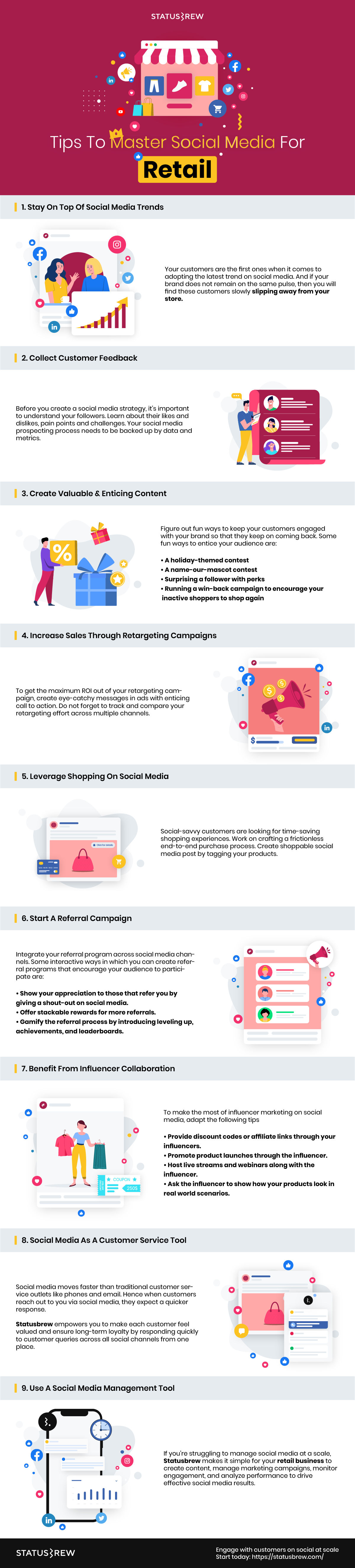 Tips to master social media for retail Infographic