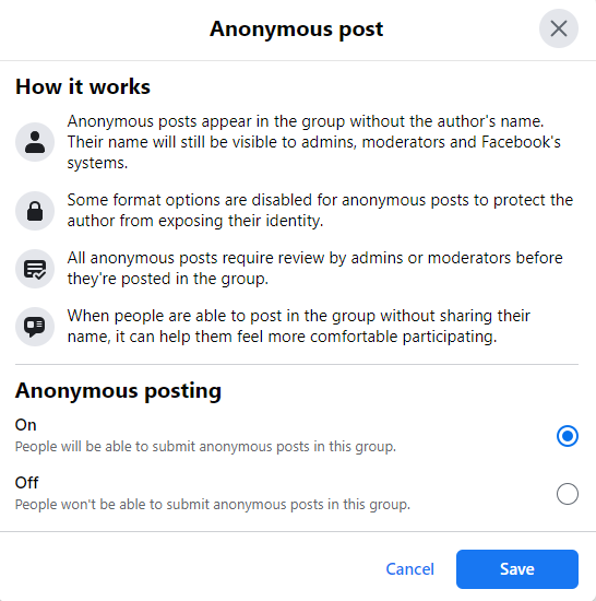 How To Post Anonymously On Facebook Groups