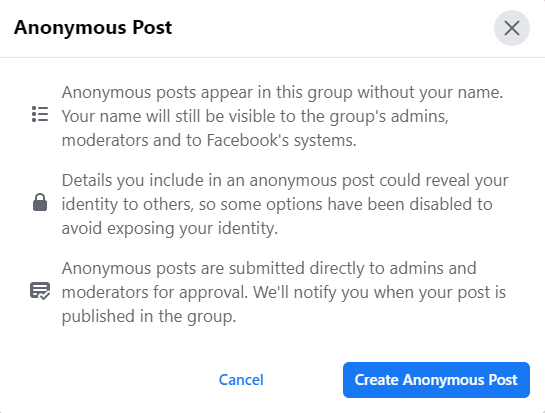 How To Post Anonymously On Facebook Groups