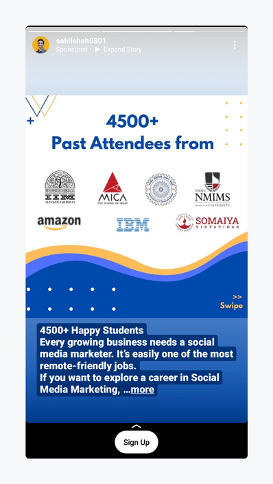 Carousel Instagram Story Ads For Detailed Message