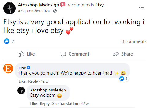 Positive customer review