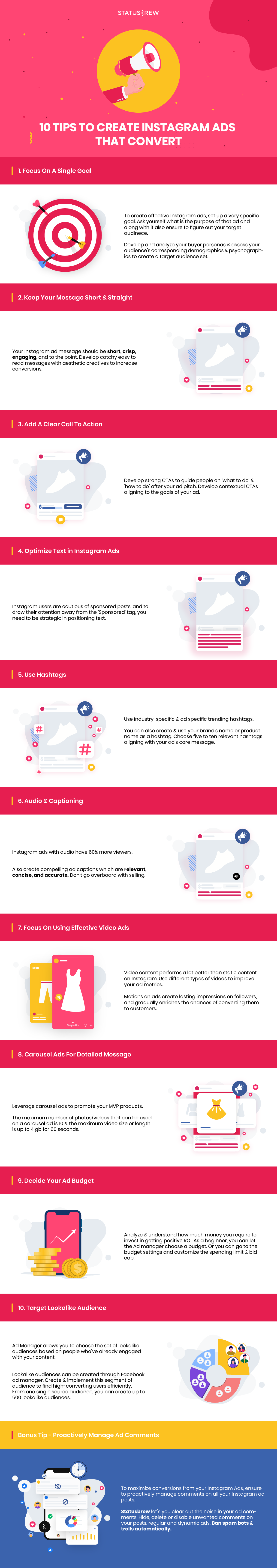 Tips to create Instagram ads that convert Infographic