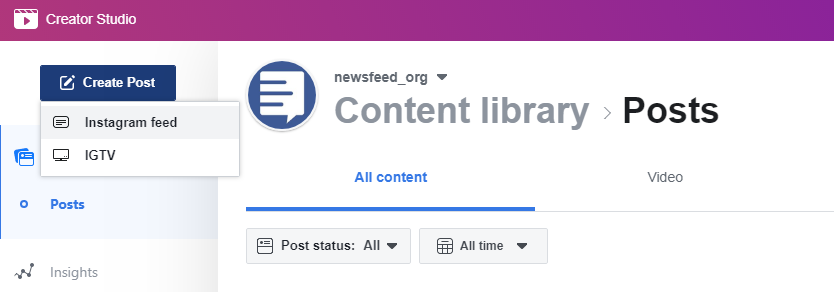 Post On Instagram From PC: Using Creator Studio Step 4