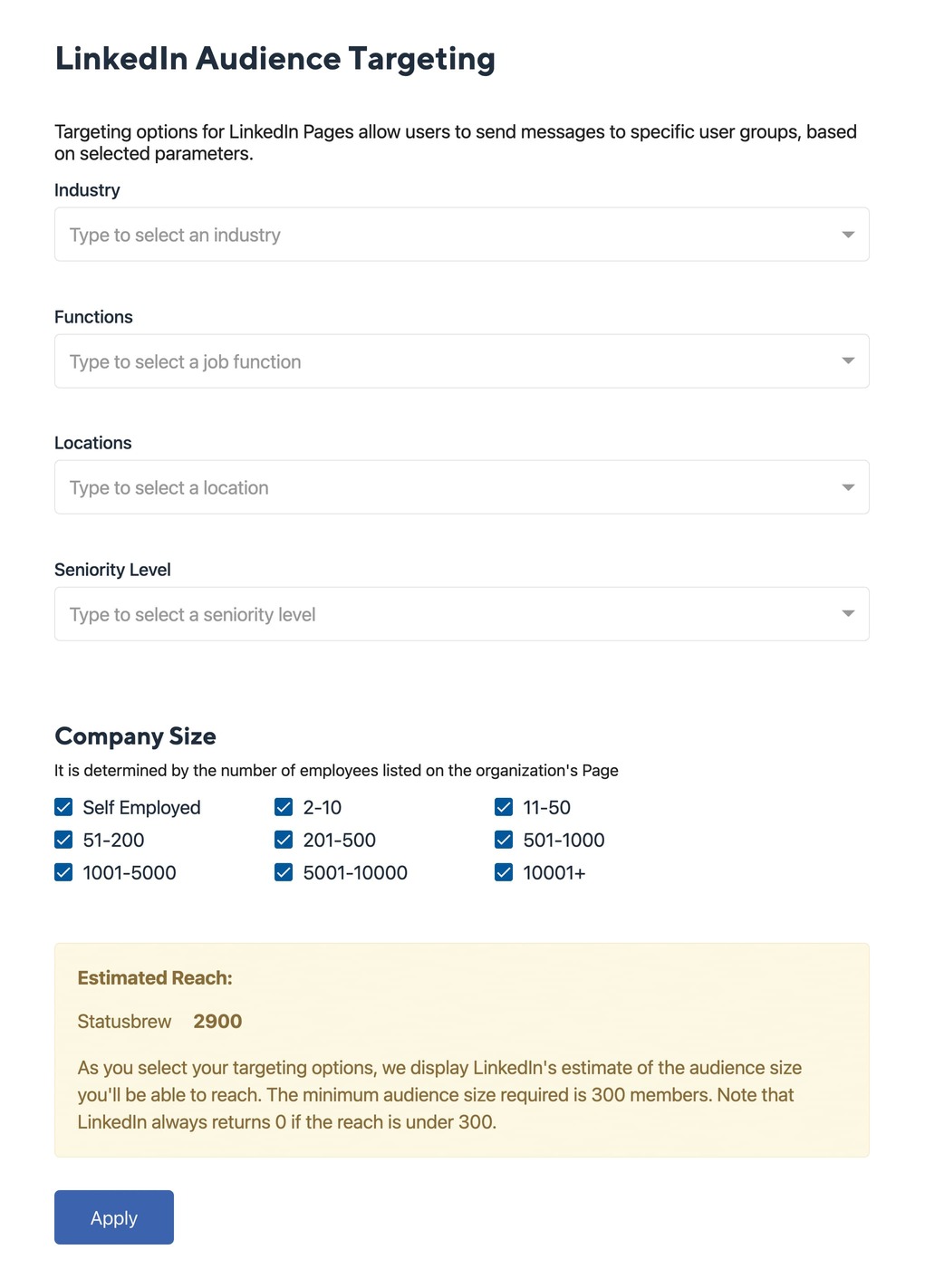 LinkedIn audience targeting