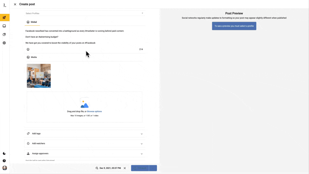 Customize Post For Each Social Network