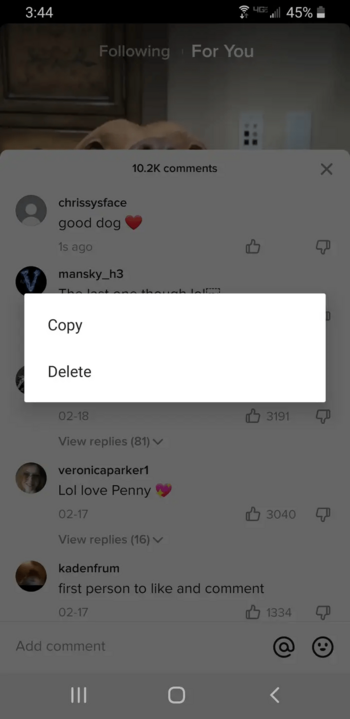 How To Delete Comments On TikTok