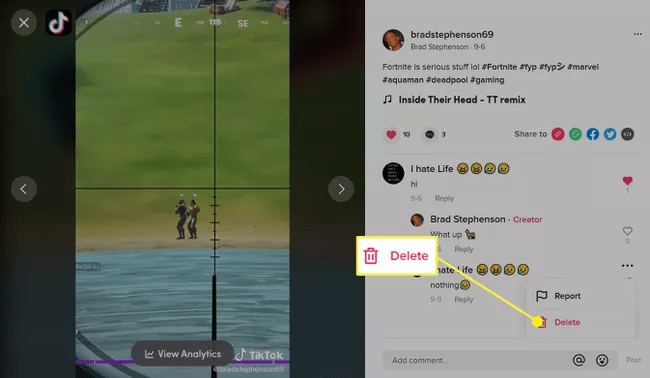 How To Delete Comments On TikTok