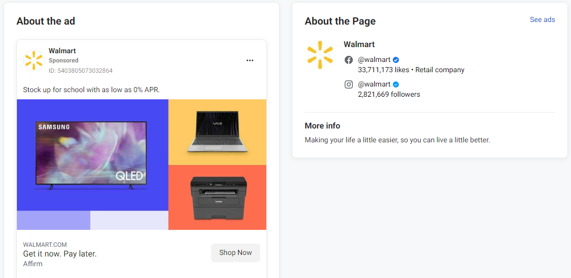 Facebook Ad Library: Features