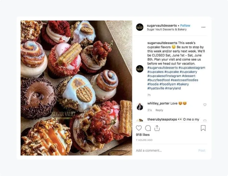 Social Media post ideas for your local bakery