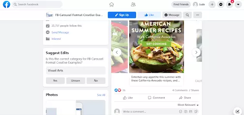 Facebook Carousel Ads