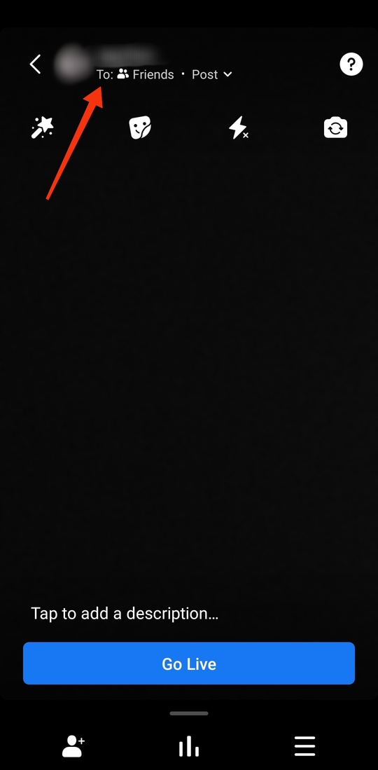 Tap on the audience selection option