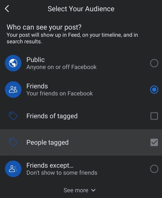 Choose your privacy setting