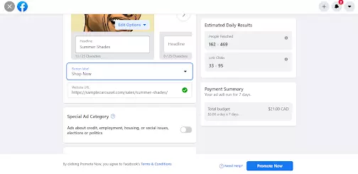 Facebook Carousel Ads