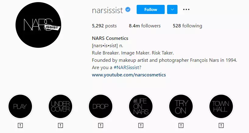 NARS Cosmetics Instagram