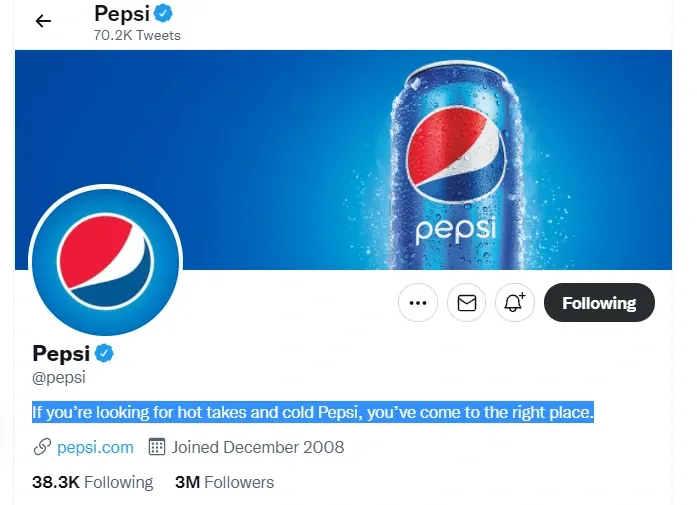 Pepsi Twitter Handle