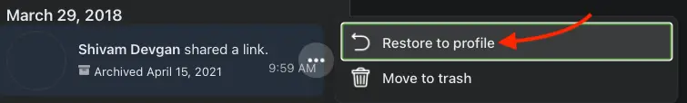 Unhide a Facebook post