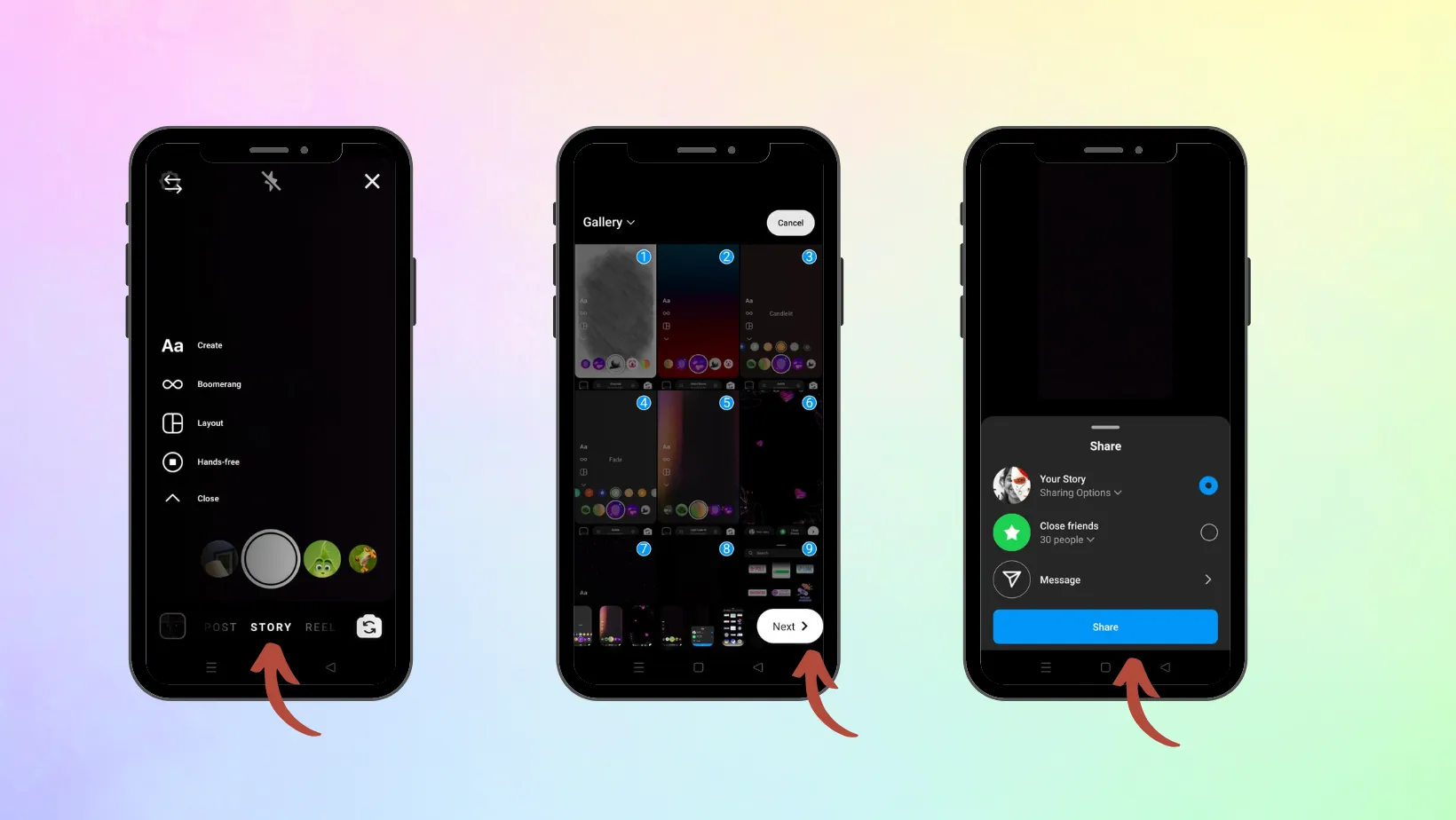 how to add multiple photos to an Instagram Story