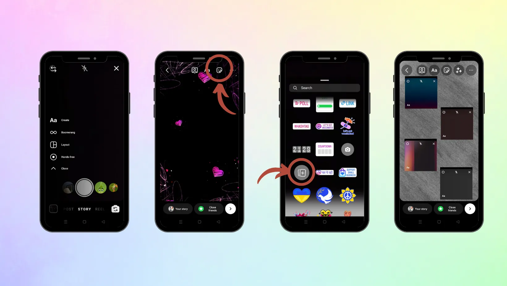 how to add multiple photos to one Instagram Story