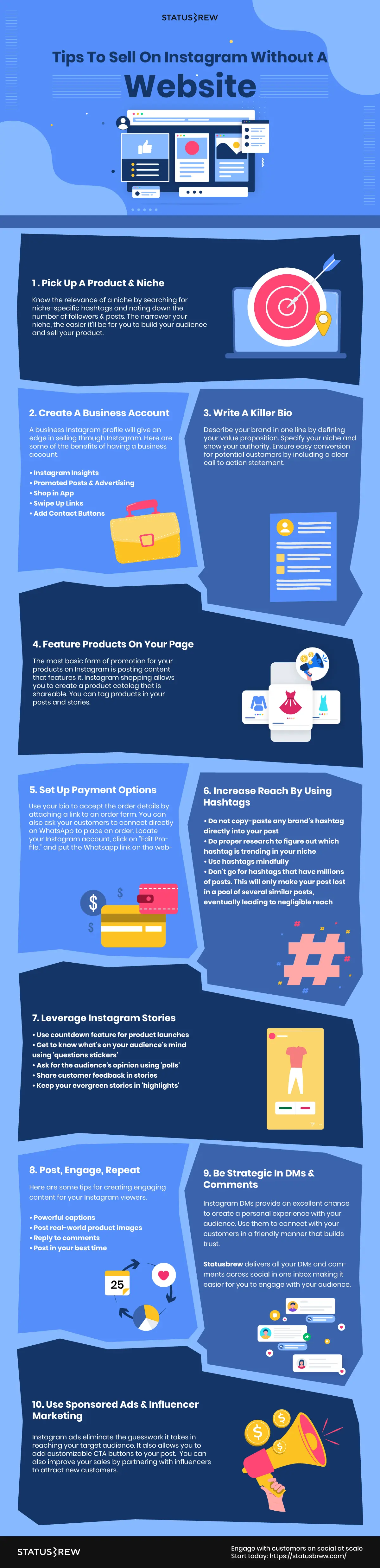 Tips to sell on Instagram without a website Infographic