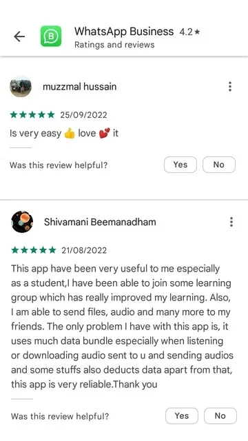 Example of effect of an app update on reviews on Google Play Store
