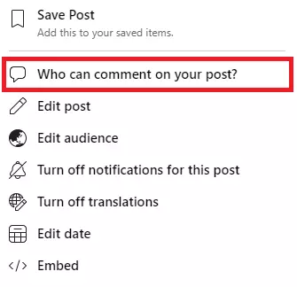 How To Choose Who Can Comment On Your Facebook Posts Step 3