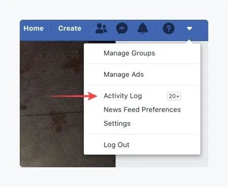 How to access activity log on Facebook