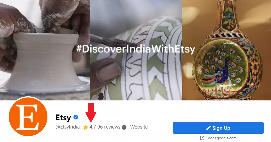 Facebook Review Example