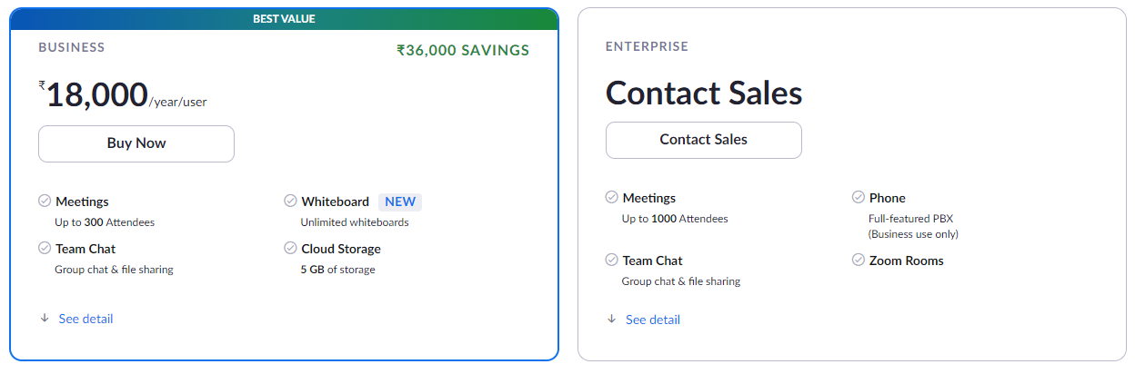 Zoom pricing