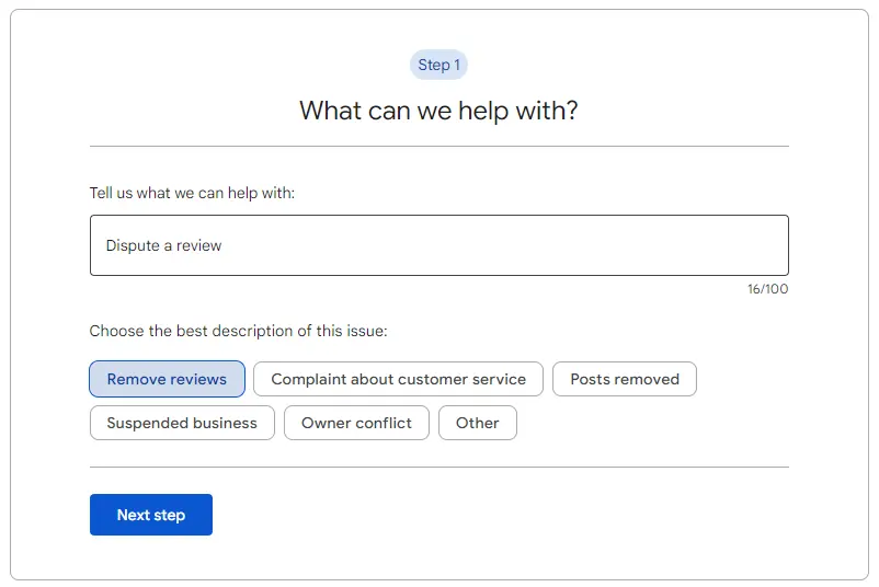 How To Dispute A Google Review Step 4