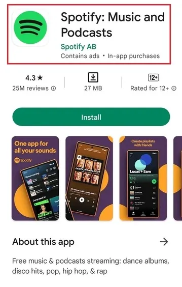 Example of keyword in app title in Play Store