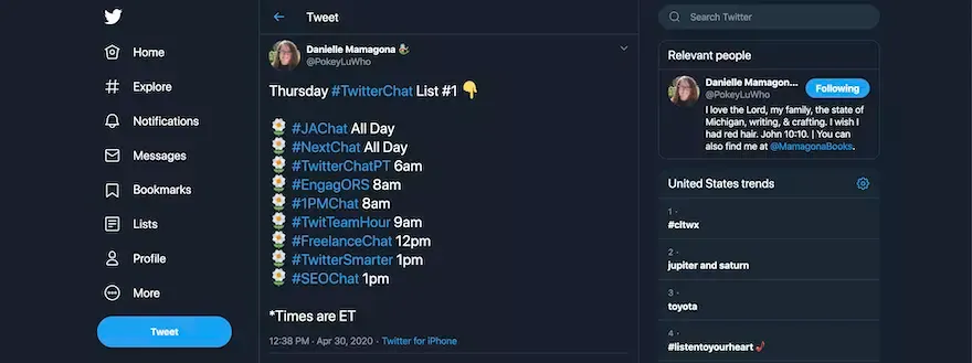 Participate In Twitter Chats
