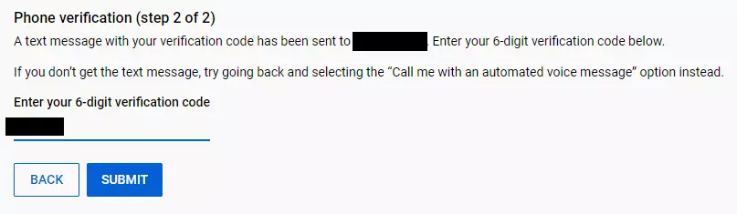 How To Get Phone Verified On YouTube Step 5
