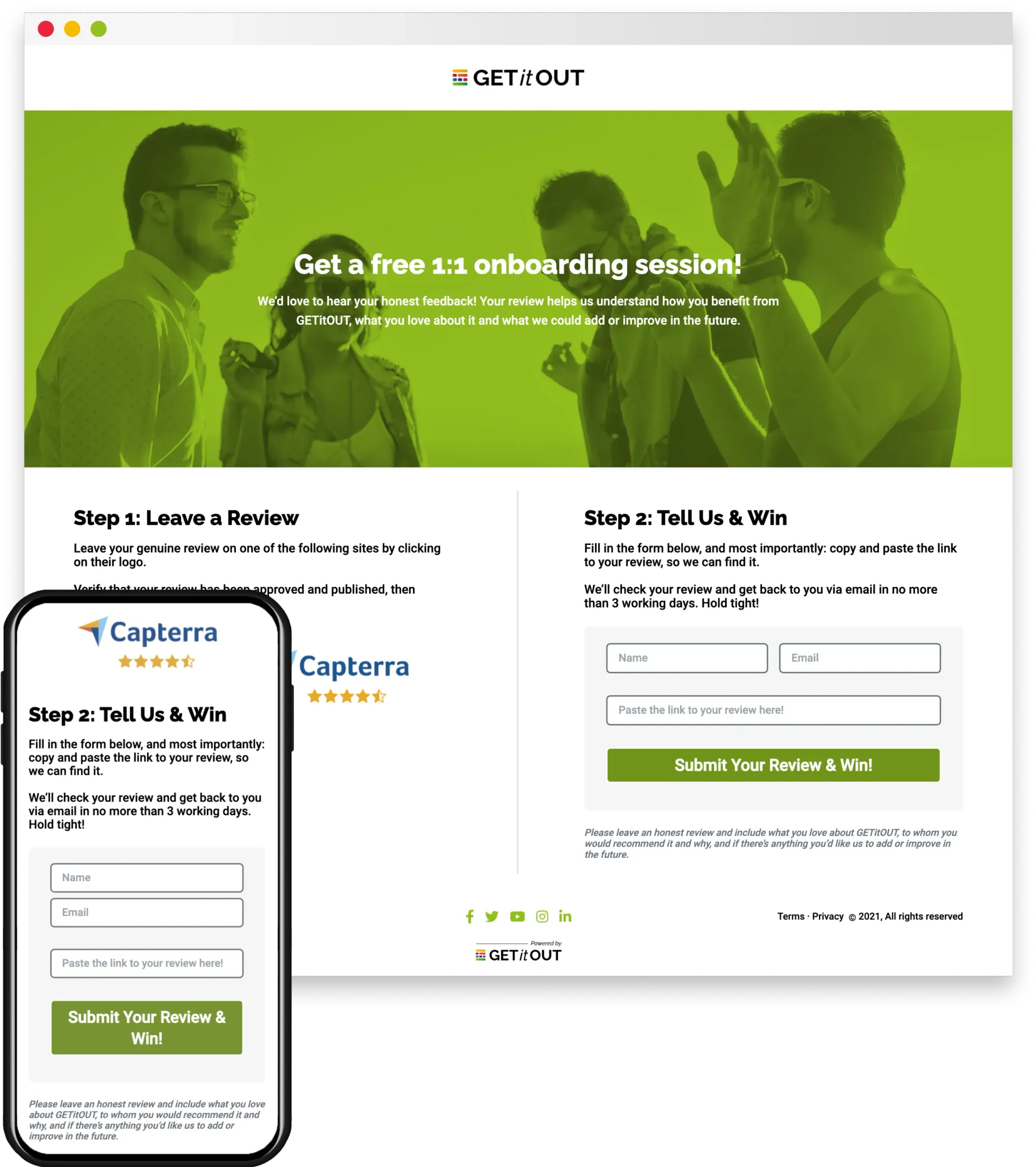 Design A Landing Page For Collecting Reviews