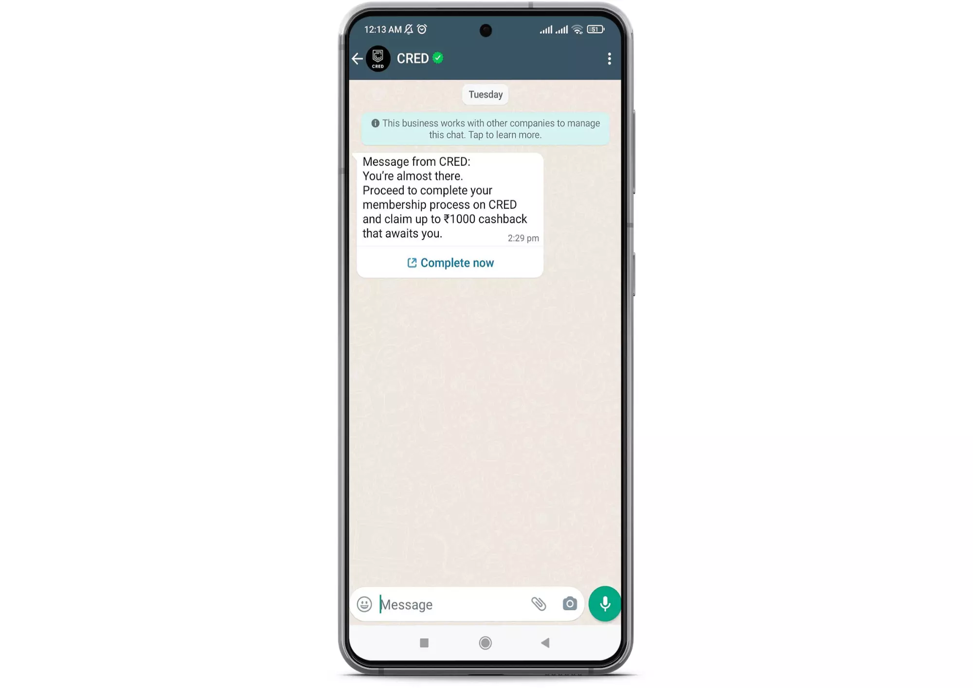cred-followup-message