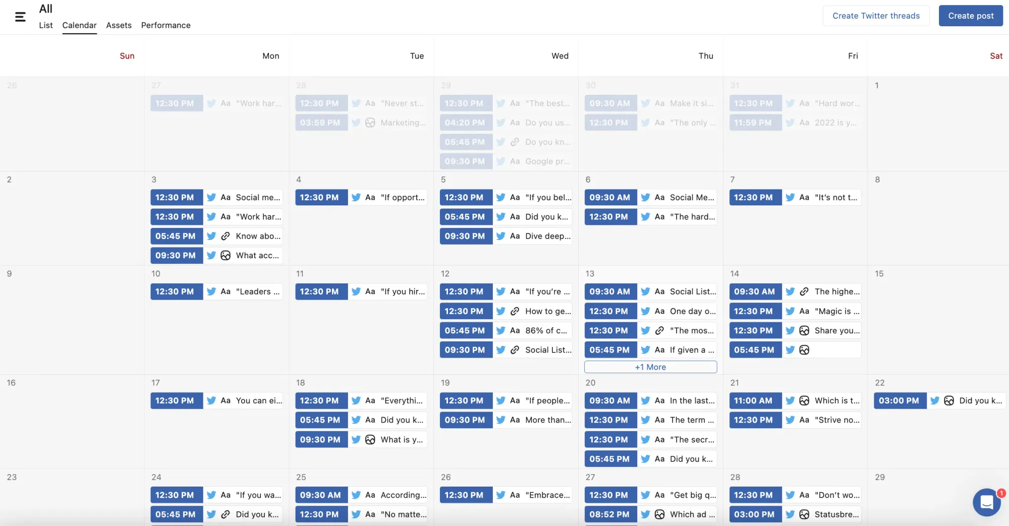 Statusbrew calendar