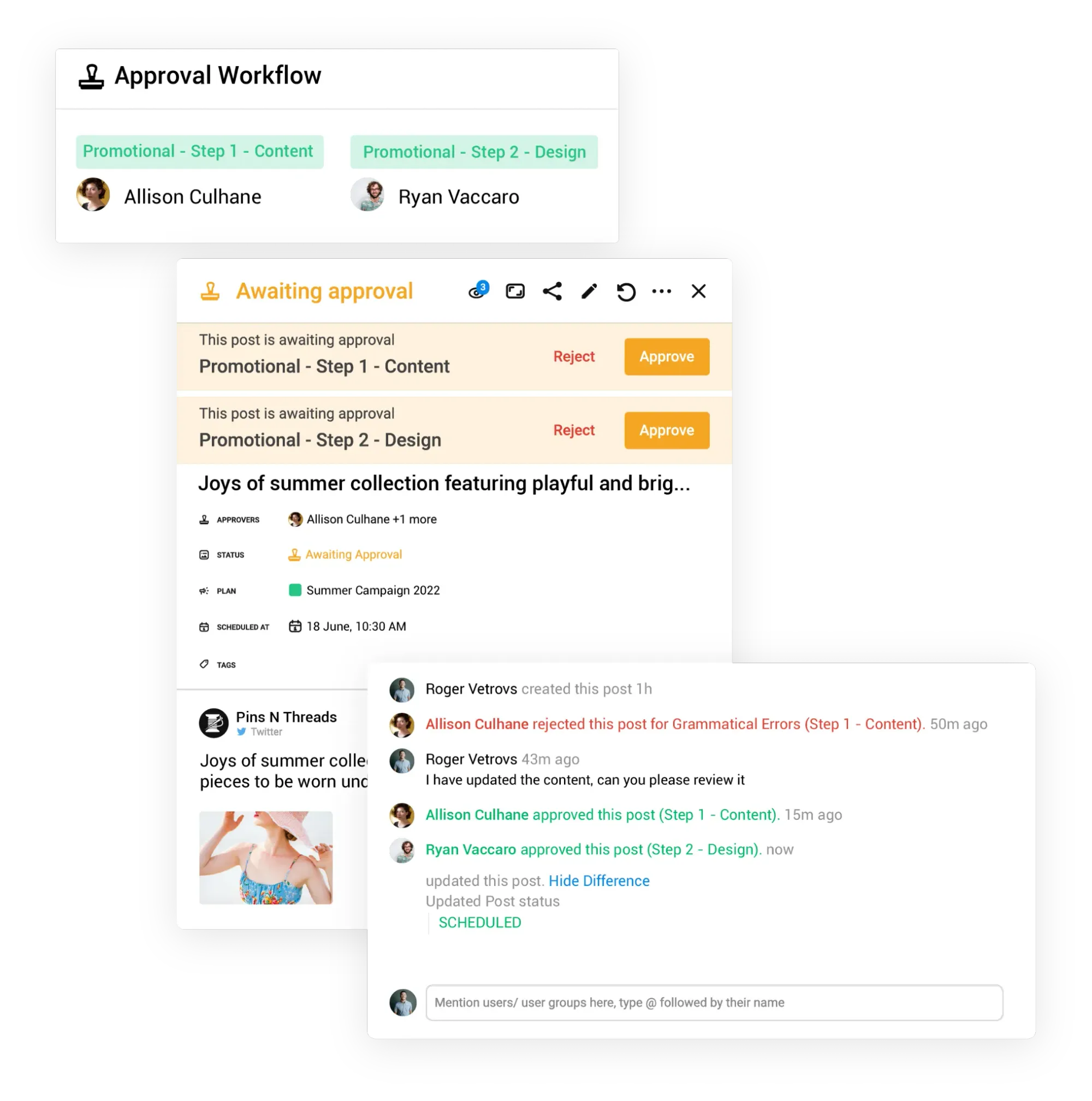 Statusbrew Customized Multi-level Approval Workflows