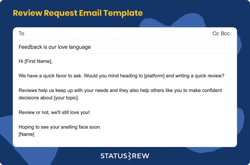 A Template To Ask For Review In Email And Explain Why Reviews Are Important