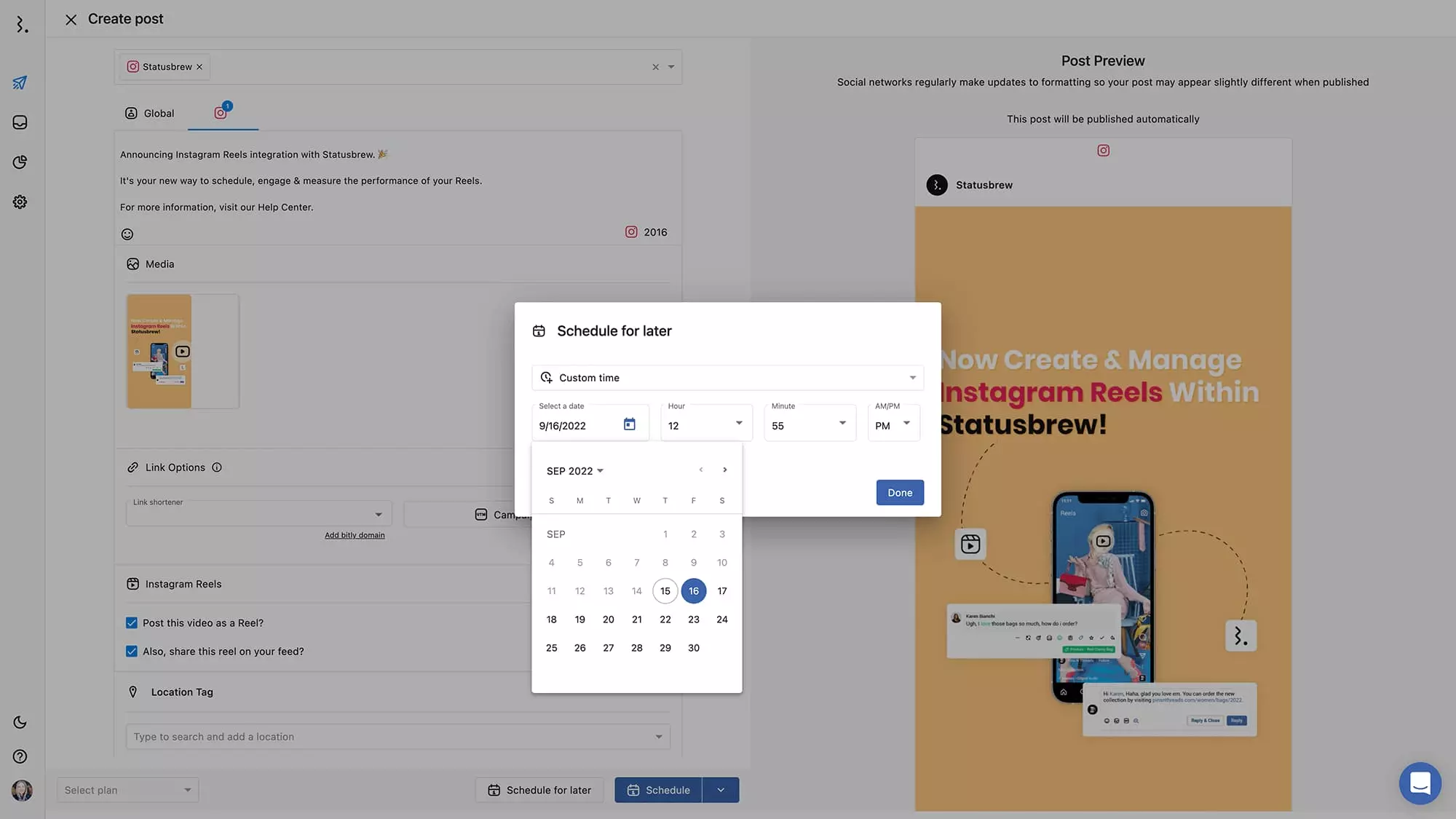 Statusbrew Publish