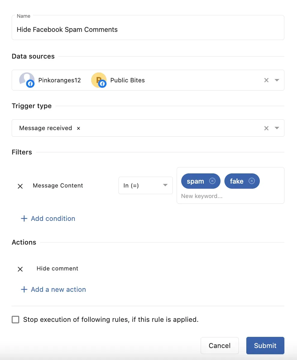 Statusbrew's Moderation feature