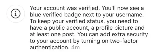 Instagram-Account-Verified-Message
